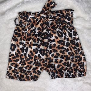 Cheetah print baby girl shorts